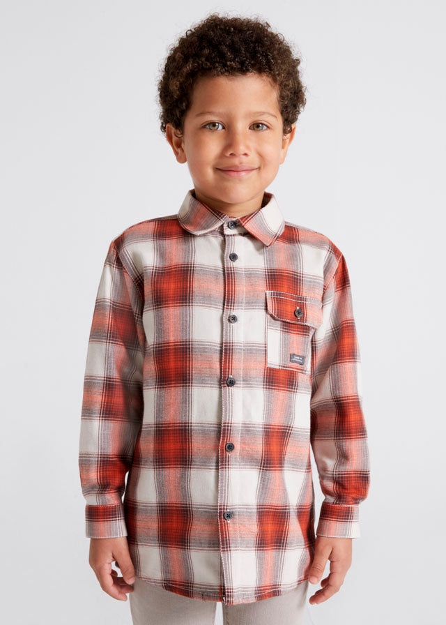 Boy's (2-9) Long Sleeve Plaid Shirt