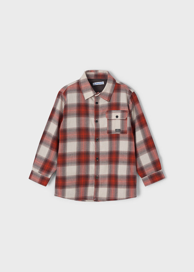 Boy's (2-9) Long Sleeve Plaid Shirt